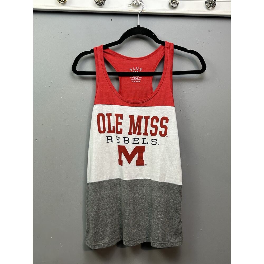 Ole‎ Miss Rebels Sleeveless Tank Top Womens Small Colorblock Dart Kiffen NEW
